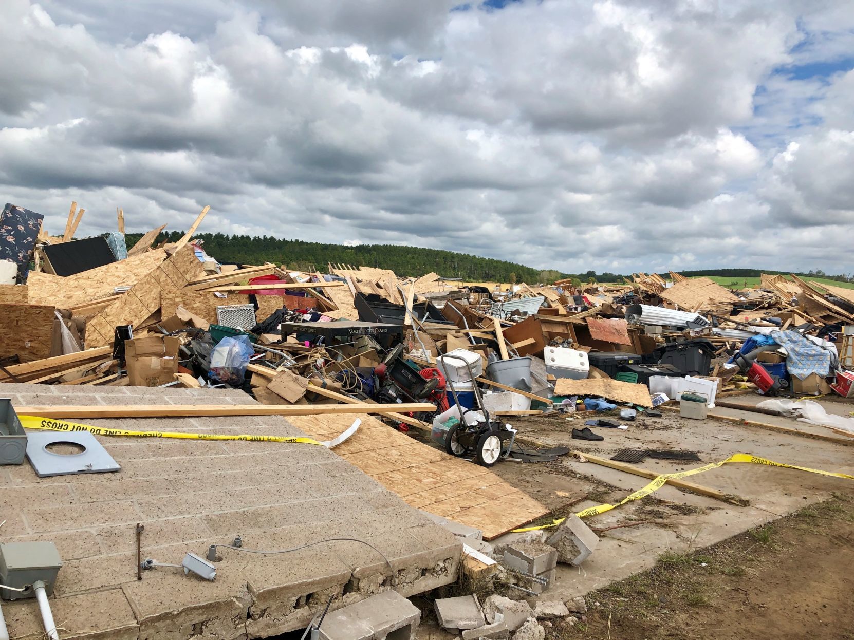 Tornado destruction near County Road M and Highway 29